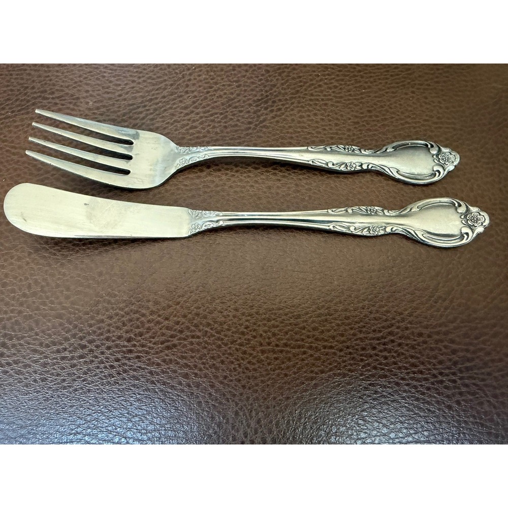 Vtg National Illusion Stainless Butter Spreader Knife & Fork Replacement Japan